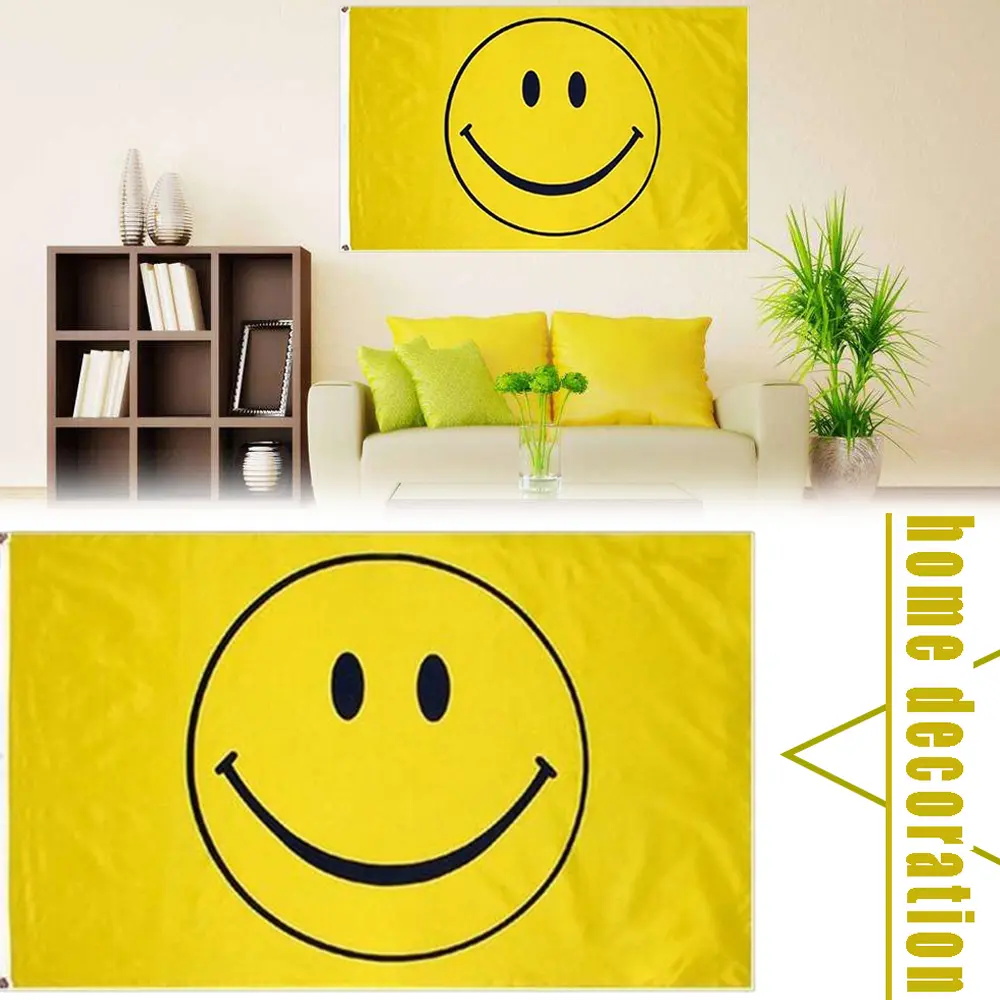 Sonnige gelbe Smiley-Flaggen