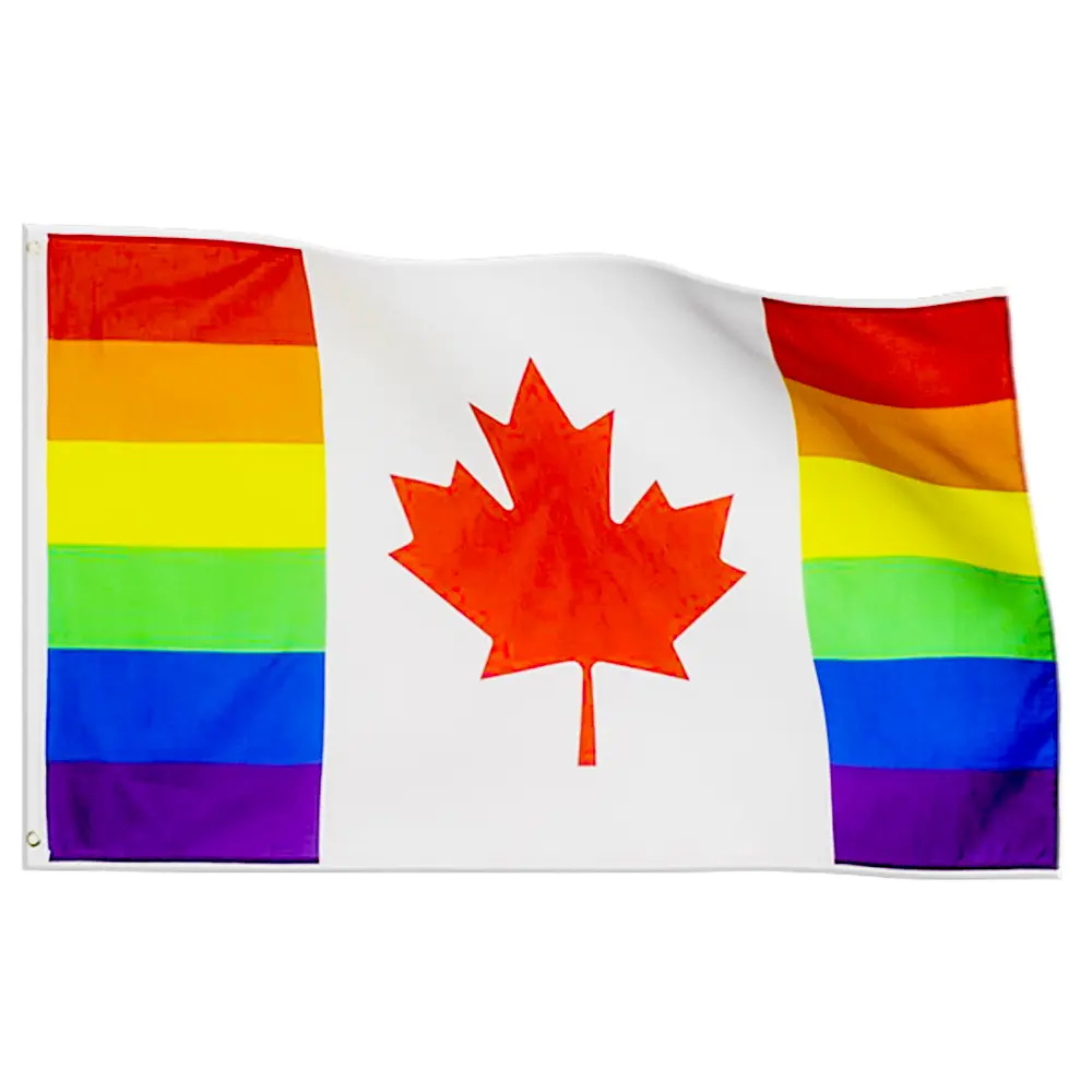 Regenbogen-Flaggen USA und Kanada